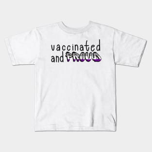 Vaccinated and Proud (Asexual Pride Flag) Kids T-Shirt